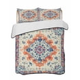 thumbnail image 2 of Boho Orange Blue Full Size Down Alternative Comforter, Lightweight Comforter Quilt Bedding Set with Pillow Shams Ethnic Vintage Boho Geometric Art All Seasons Bed Comforter Duvet Insert 78"x90", 2 of 7