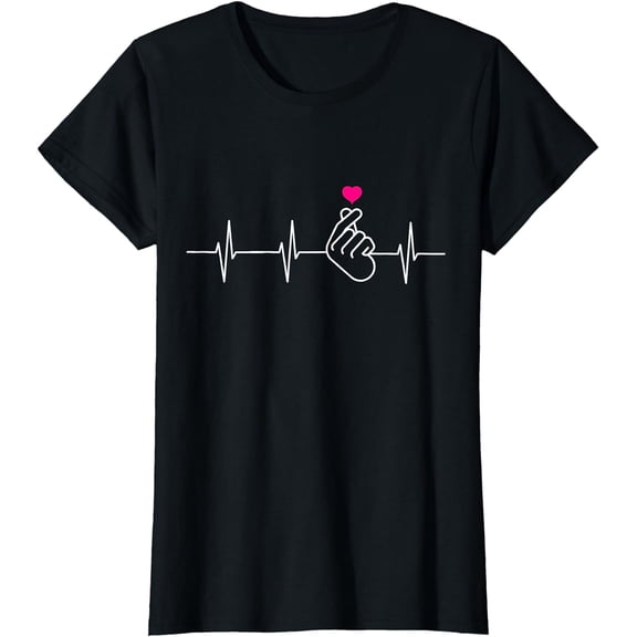 K-Pop Shirt Heartbeat Hand Heart Korean Pop Music Gift T-Shirt