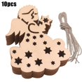 thumbnail image 1 of 10Pcs Plain Wooden Shapes Craft Ornament Christmas Tree Hanging Decorations, 1 of 5