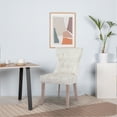 thumbnail image 3 of Foredo Velvet Dining Chairs, Modern Upholstered Wingback Dining Chair, Side Chairs with Button Tufting for Dining Room Living Room, Beige, 3 of 8