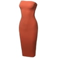 thumbnail image 3 of FashionOutfit Women's Sexy Scuba Crepe Tube Top Body-Con Midi Dress in Various Colors, 3 of 3