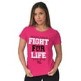 thumbnail image 4 of Fight For Life Breast Cancer Aware Womens Fitted Plus Size Graphic Tee Brisco Brands 3X, 4 of 5