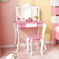 thumbnail image 1 of Gymax Kid Vanity Table and Chair Detachable Tri-Folding Mirror Pretend Play Makeup Set, 1 of 9