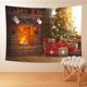 thumbnail image 1 of Fondo de Navidad, tela decorativa, pared de chimenea de Navidad, tela para colgar, árbol de Navidad, diseño de celebración de vacaciones en casa, 1 of 6