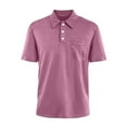 thumbnail image 2 of GrmtClth Mens Polo Shirts Short Sleeve Button Golf Shirts Casual Classic Fit Collared Tee Shirts Summer Stylish Soft Golf T-Shirt with Pocket Pink L, 2 of 4