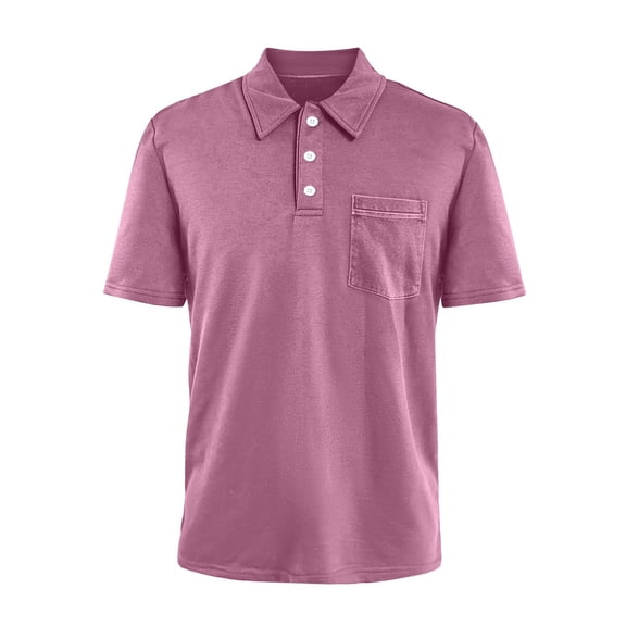 Mens Vintage Washed Polo Shirts Classic Fit Pullover Shirts Summer Lapel Button Tops Casual Retro Distressed Tee Top, 5XL