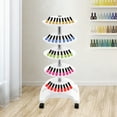 thumbnail image 4 of Household 5 Tiers Nail Polish Rotating Trolley Display Rack, Cosmetic Display Organizer Lipstick Shelf, Oil Organizer Rack, Nail Polish Racks Stand with Wheels for Pedicure Spa Nail Salon White, 4 of 11