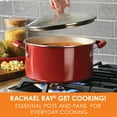 thumbnail image 3 of Rachael Ray 6-Quart Get Cooking! 6-Quart Aluminum Nonstick Stockpot, Red, 3 of 6