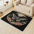 thumbnail image 2 of Moth Rugs for Bedroom - 4x5 Rug - Moth Rug - Peony Butterfly Area Rug - Aesthetic Floral Moon Rugs - Girls Flower Black Carpet, 2 of 7