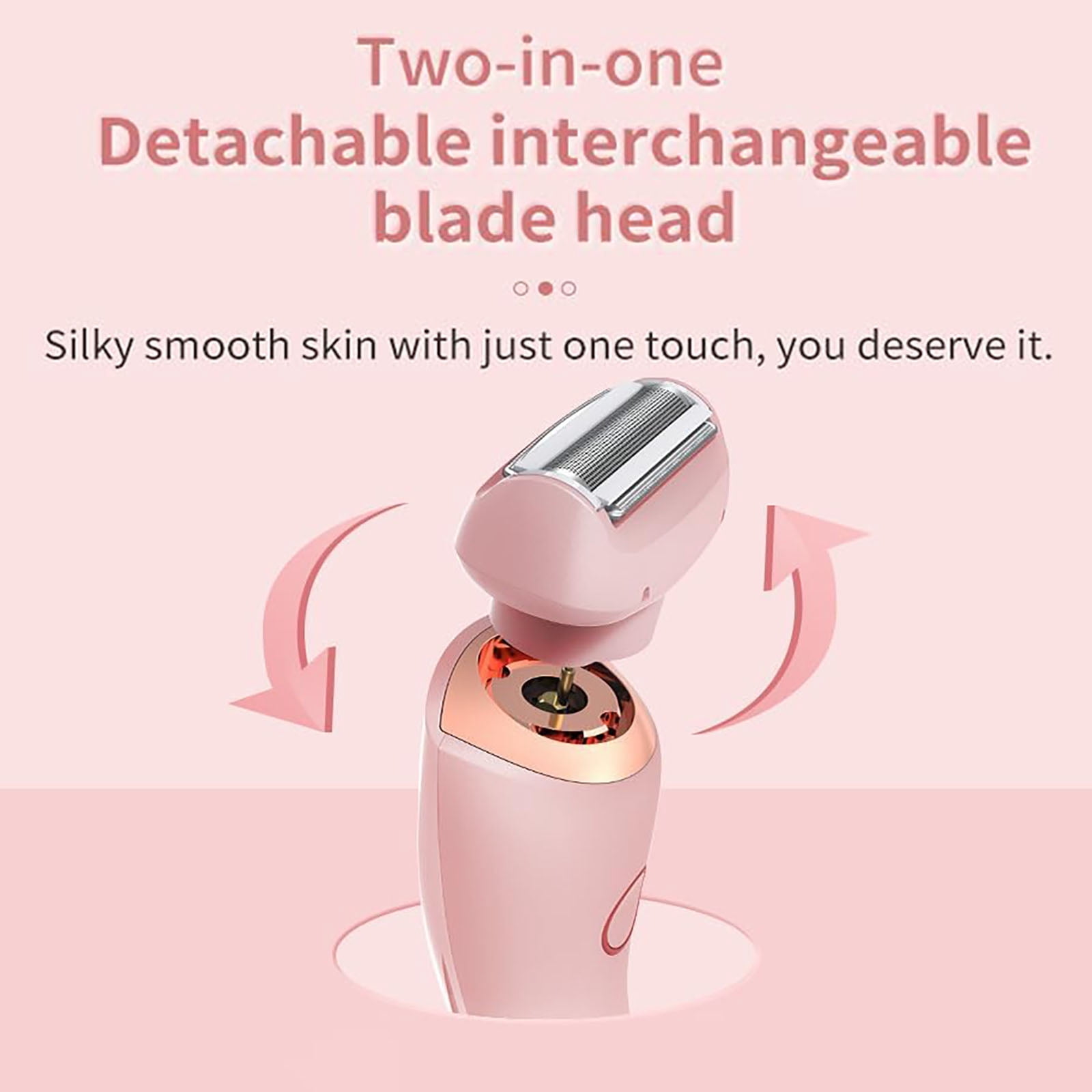 Electric Shaver for Women - Painless Lady Razor Facial Hair Remover 2-in-1 Wet and Dry Cordless Portable Bikini Trimmer for Face Armpit Legs Body - Rechargeable IPX7 Waterproof Hair Removal
