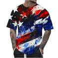 thumbnail image 2 of Zylanna Men's T-Shirts Tee, Summer Short Sleeve V-Neck America Flag Print Fashion Tops for Mens Multicolor, 2 of 5