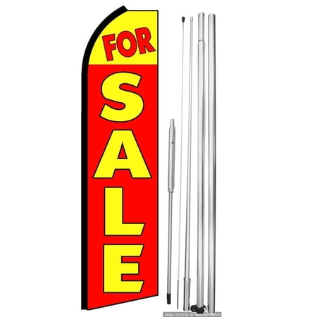 OnPoint Wares | For Sale Swooper Flag |Advertisement /Business Flags | Feather Flag | With Complete 15ft Hybrid Pole Set