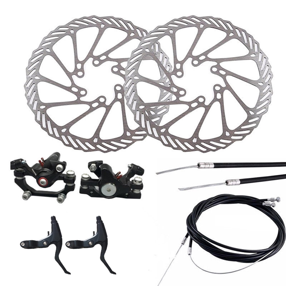 Mechanical Disc Brakes Set MTB Bike Cycling Bicycle Front & Rear Caliper Rotors 