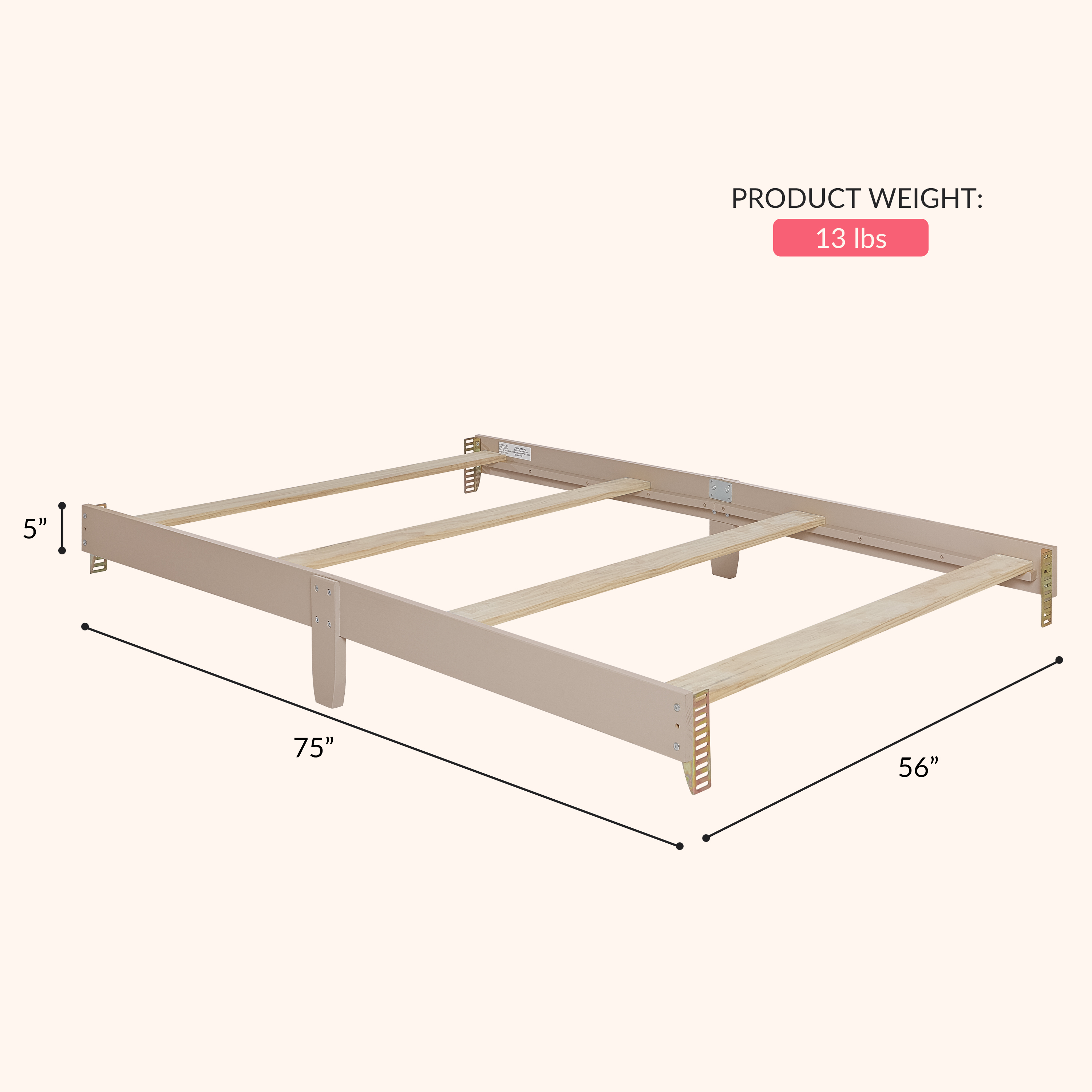 Dream On Me Universal Bed Rail, Almond Butter