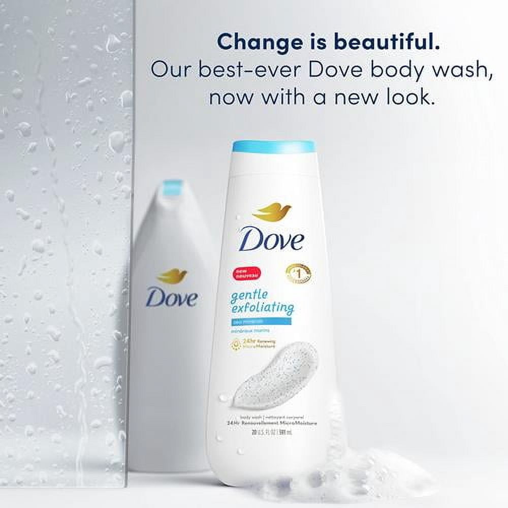 Dove Body Wash Gentle Exfoliating With Sea Minerals 4 Count Instantly Reveals Visibly Smoother Skin Cleanser That Effectively Washes Away Bacteria While Nourishing Your Skin 20 Oz - Pack of 2
