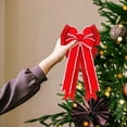 thumbnail image 5 of Large Christmas Tree Topper Linen Bow for Home Decor, Big Festive Bowknot Ornament for Xmas Tree, Holiday Party & Wall Hanging Decorations, 5 of 5