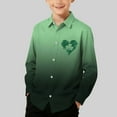 thumbnail image 2 of Xcmzpl Boys Hawaiian Shirt St Patricks Day Long Sleeve Casual Button Down Beach Aloha Shirt Kids Summer Hawaii Shirts 3-16 Years, 2 of 8
