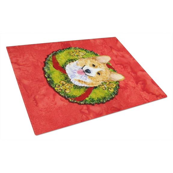 Caroline's Treasures Corgi Glass Cutting Board Large