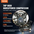 thumbnail image 2 of VEVOR Compresseur d'Air à Essence 7 Hp, Réservoir de Compresseur d'Air Horizontal 13,2 Gallons, Pompe à Piston à Essence 9 CFM@115 PSI, Système de Compression d'Air avec Pression Maximale 115 PSI, 2 of 9