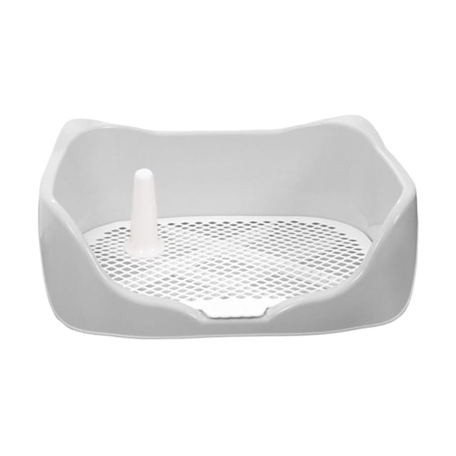 Bandejas de entrenamiento para cachorros, orinal con poste extraíble para orinar, caja de arena para mascotas para interiores, valla para orinal para gris claro Salvador Inodoro con bandeja de arena