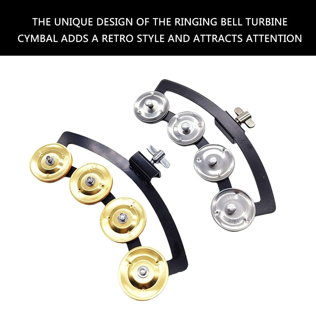 Yihuala Mountable Tambourine Hand Bells Rattle Single Row Bells Handheld Percussion Tambourine for Drummers Guitarists