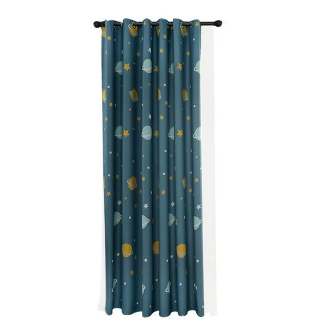 Living Room Curtain,Cartoon Blue Planets Polyester Window Curtain Bedroom Curtain Built for Professionals
