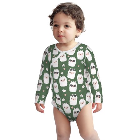 

Haiem Alpaca Faces Printed Unisex-Baby Long Sleeve Onesies Bodysuits Unisex Babies Snap-Up Rompers-12 Months