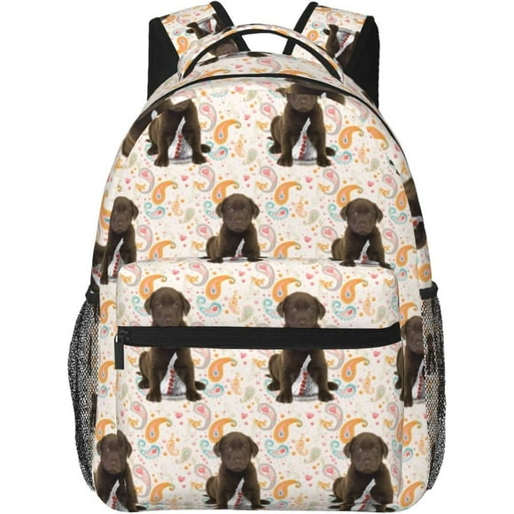 Lightweight Rucksack for Sports Travel Running - Big Capacity Multipurpose Anti-Theft Bookbag, Puppy Chocolate Lab Dog Art Travel and Sport Backpack Rucksack, Pattern 48