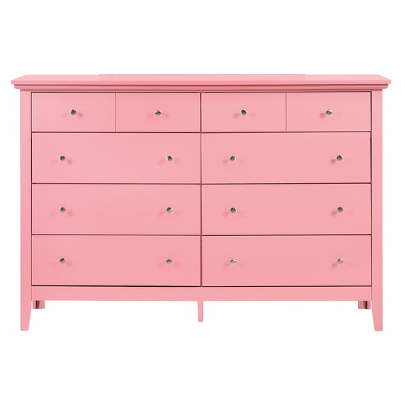 Passion Furniture Hammond 10-Drawer Pink Double Dresser (39 in. X 18 in. X 58 in.)