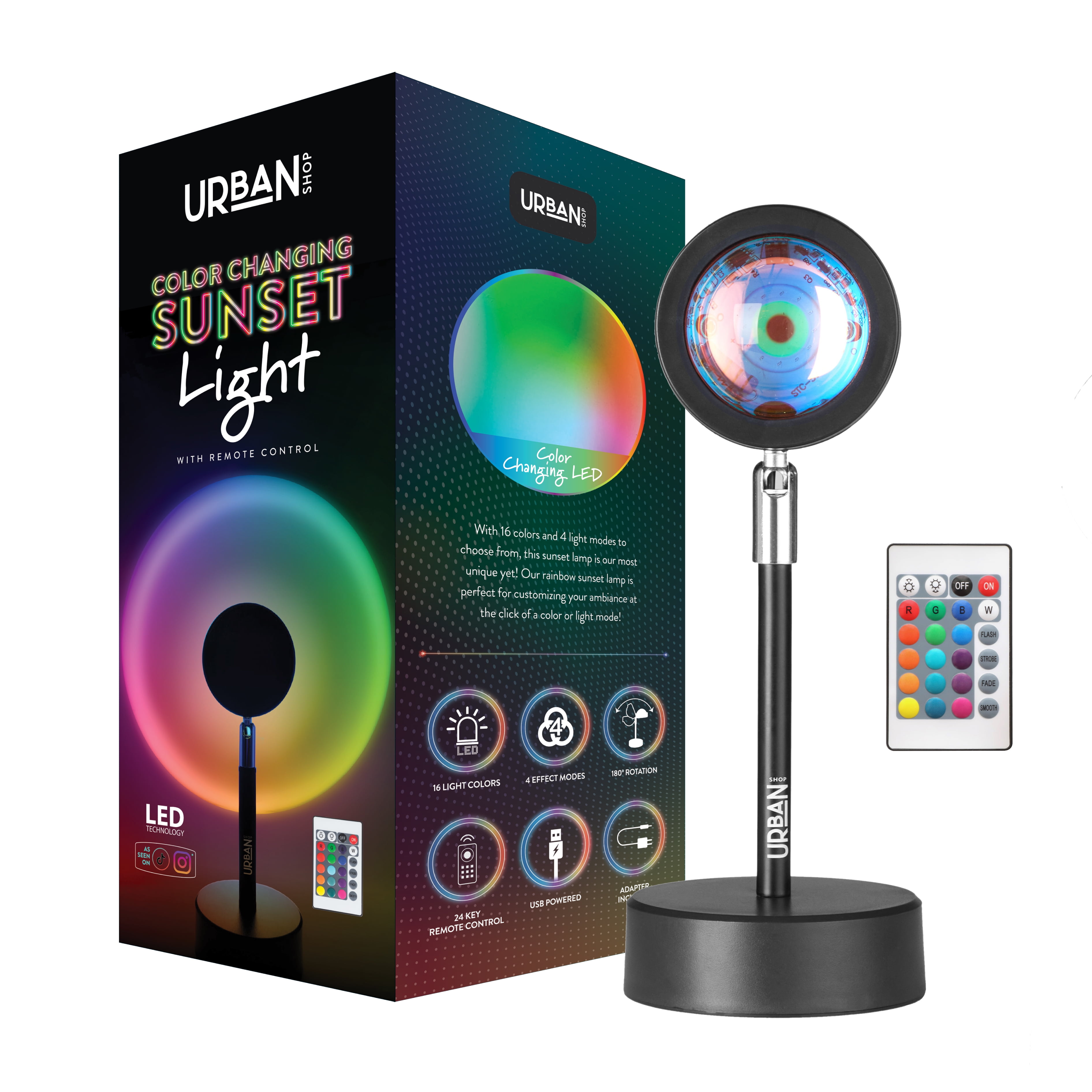 Urban Shop Color Changing LED Sunset Projector Lamp, 10.23" H, Multi