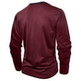 thumbnail image 3 of Dagegui Mens Athletic Henley Shirts Cotton Long Sleeve Crewneck Button Shirt Slim Fit Workout Muscle Tees Tops Fall Running Jogging Sport T-Shirts Wine M, 3 of 5