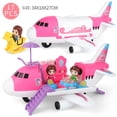 thumbnail image 5 of Actoyo Children's Play House Toy Aircraft Large Size Passenger Plane Kids Air Freighter Transport Cargo Toy Car Set, 5 of 12