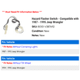 thumbnail image 2 of Hazard Flasher Switch - Compatible with 1987 - 1995 Jeep Wrangler 1988 1989 1990 1991 1992 1993 1994, 2 of 2