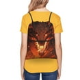 thumbnail image 4 of Vsdgher Magma Fire Black Dragon Drawstring Backpack Water Resistant String Bag Sports Sackpack Gym Sack for Men Women, 4 of 6