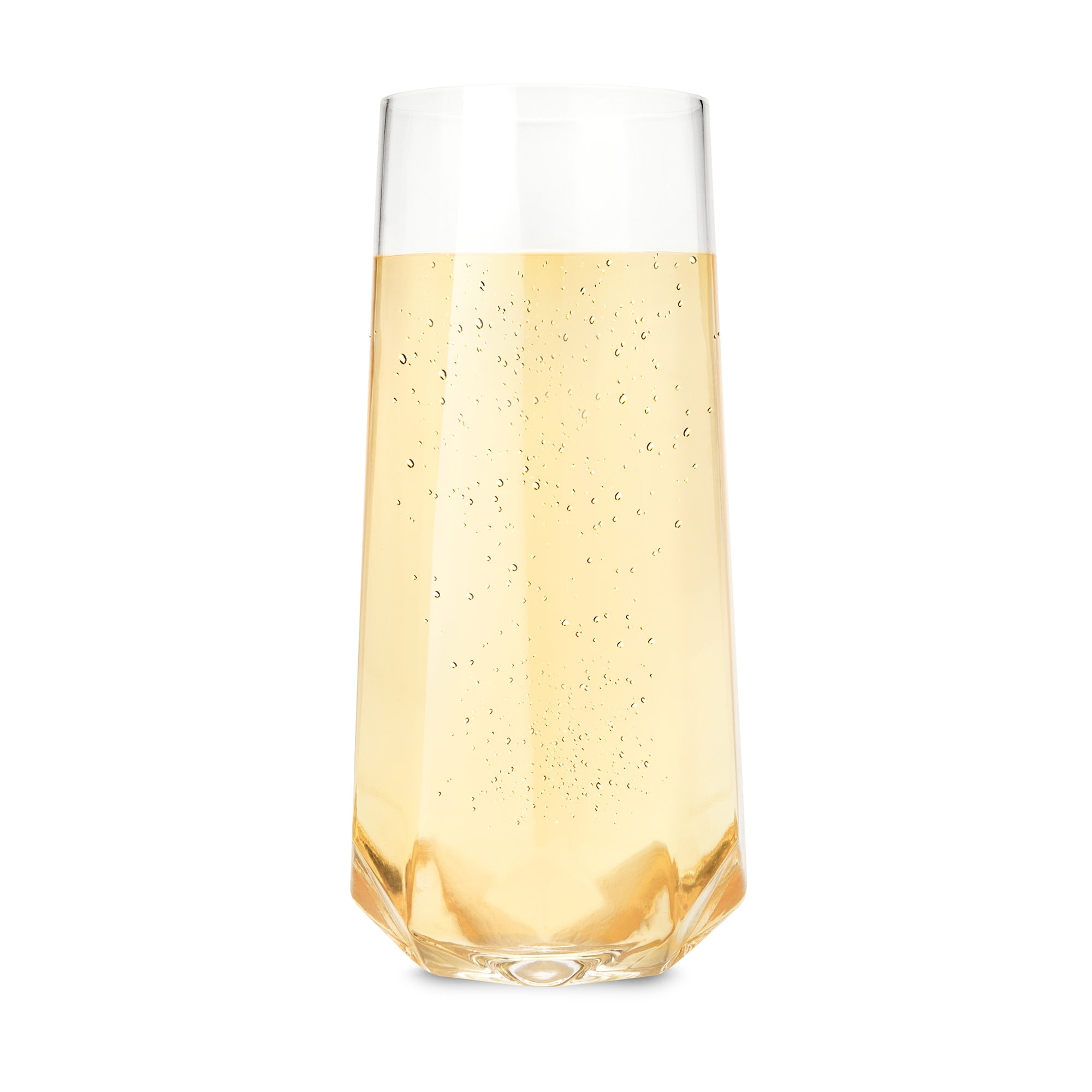 Viski Raye Faceted Champagne Flutes, Wedding Gifts, Home Bar, 10oz Set of 2