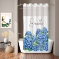 thumbnail image 6 of No Hook Shower Curtain with Built-in Rings - Farmhouse Floral Washable Waterproof Fabric Bathroom Curtains for Hotel,Rentals, Stall 36 X 78 Inch , Inspirational Quote Breathe Hydrangeas Blue, 6 of 8