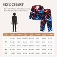 thumbnail image 4 of Yiaed Red And Blue Lightning Print Pajamas Women's Long Sleeve Sleepwear Soft Button Down Loungewear Pjs Lounge Set Nightwear Womens Pajama Pants-Large, 4 of 7