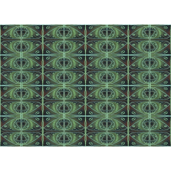 Ahgly Company Machine Washable Indoor Rectangle Transitional Charcoal Black Area Rugs, 7' x 10'