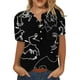 thumbnail image 1 of Blusa Femenina VISgogo Patrones Estampados Camisa de Manga Corta con Botones S/M/L/XL/XXL, 1 of 2