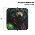 thumbnail image 2 of Honeii Vintage Wolf Warrior print Leather Coaster Set of 4, ideal for safeguarding your furniture from drinks spills and effortless cleanup-Square, 2 of 6