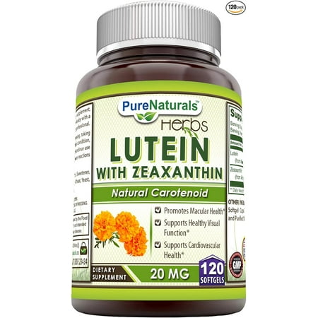 Pure Naturals Lutein 20 Mg 120 Softgels | Non-GMO | Gluten Free | Made in USA