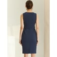 thumbnail image 3 of DARING DIVA Women's Round Neck Bodycon Sheath Sleeveless Work Dresses XS Dark Navy, 3 of 6