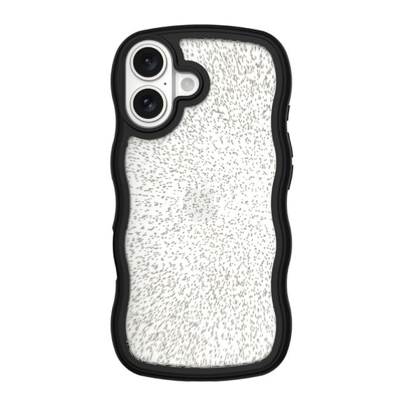 onn Wavy Grip Phone Case for iPhone 16 - Black/Gold Glitter