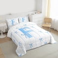 thumbnail image 3 of Castle Fairy Personalized Initial Letter F 3 Pieces Queen Comforter Set for Children Women Men,Bow Tie Stripes Ultra Soft Bedding Sets,Monogrammed Alphabet Bedding Comforter Set, 3 of 8