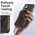 thumbnail image 3 of for Samsung Galaxy S25 Magnetic Case, Support Mag-Safe Charging, Anti-Fingerprint Slim Shockproof Rugged Wave Edge Frame Design Phone Case Cover for Samsung Galaxy S25, Black, 3 of 6