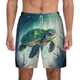thumbnail image 2 of Goofa Watercolor Turtle5 Printed Men's Swim Trunks Board Shorts Quick Dry Mens Swimming Trunks with Compression Liner,Breathable Fit Hawaii Beach Shorts-Small, 2 of 9