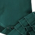 thumbnail image 5 of Gibobby Newborn Baby Girl Clothes Infant Girls Outfits Ribbed Ruffled Long Sleeve Romper Bodysuit Pants Headband Set(Green,12-18 Months), 5 of 5