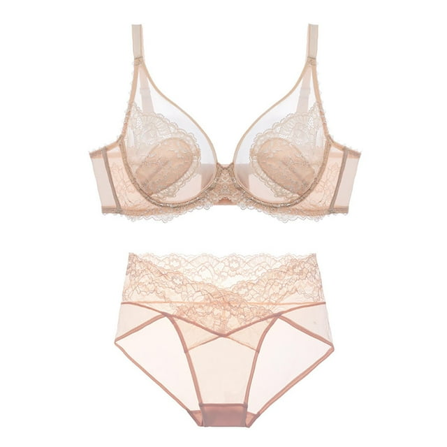 Womens Bra Set,Casual Slim Large Bust Small Look Full Cup Lace with Support