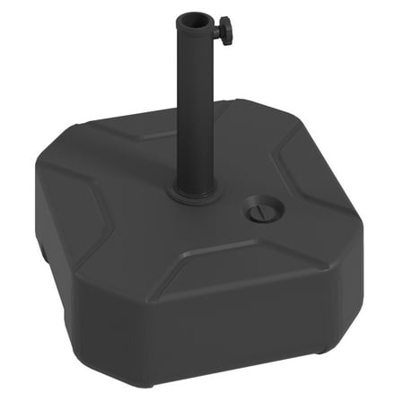 SAZYY Square Umbrella Base Holder, 55lb Heavy Duty Outdoor Stand, Fill with Stand or Water, Patio Umbrella for Garden Poolside, Black 