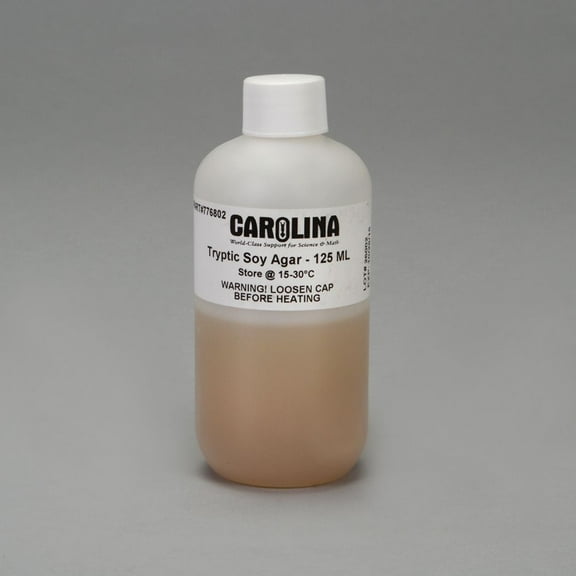 Tryptic Soy Agar, Prepared Media Bottle, 125 Ml, Plastic Bottle